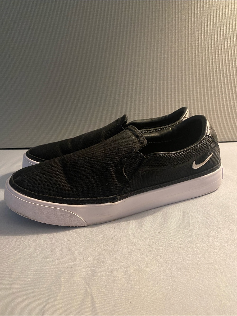 Nike Black & White Women's Slip-On Canvas Loafers